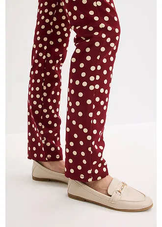 Pantalon extensible 5 poches • rouge rubis pois sable clair • Boutique bonprix