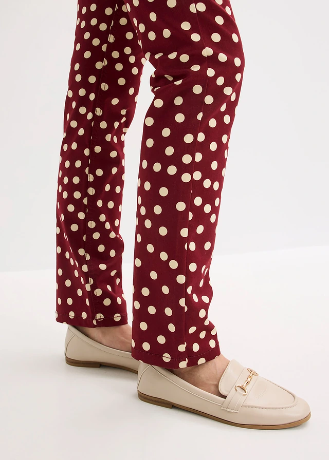 5-pocket stretchbroek • robijnrood-lichtzand gestippeld • product-page.page-title-suffix
