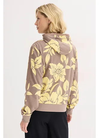 Jachetă casual cu bumbac • gri-bej/galben deschis înflorat • magazin bonprix