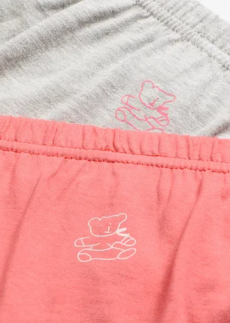 Kalhotky (6 ks v balení) • světle šedý melír + korálově pink s potiskem + bílá s potiskem • bonprix obchod