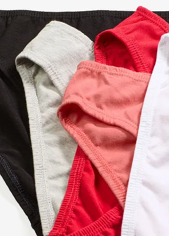 Nohavičky (10 ks) • čierna + červená + biela + svetlosivá melírovaná + koralovo cyklámenová • obchod bonprix