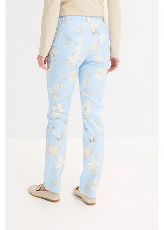 Pantalon extensible imprimé • bleu poudré-sable clair floral • Boutique bonprix
