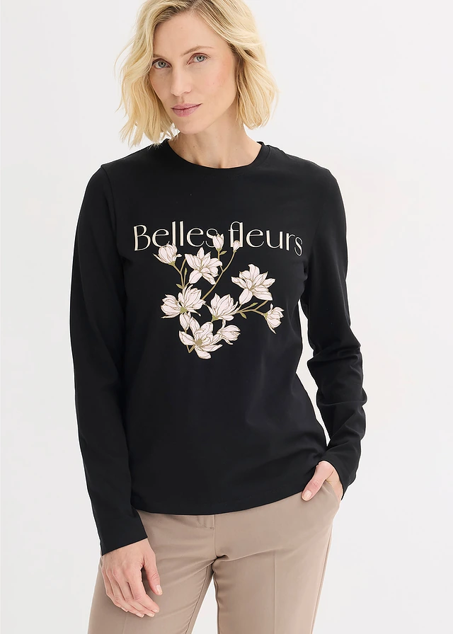 T-shirt manches longues • noir-vert mousse imprimé • product-page.page-title-suffix