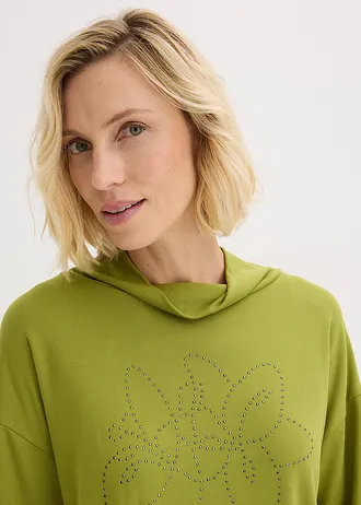 T-shirt confortable en Punto di Roma • vert mousse • Boutique bonprix