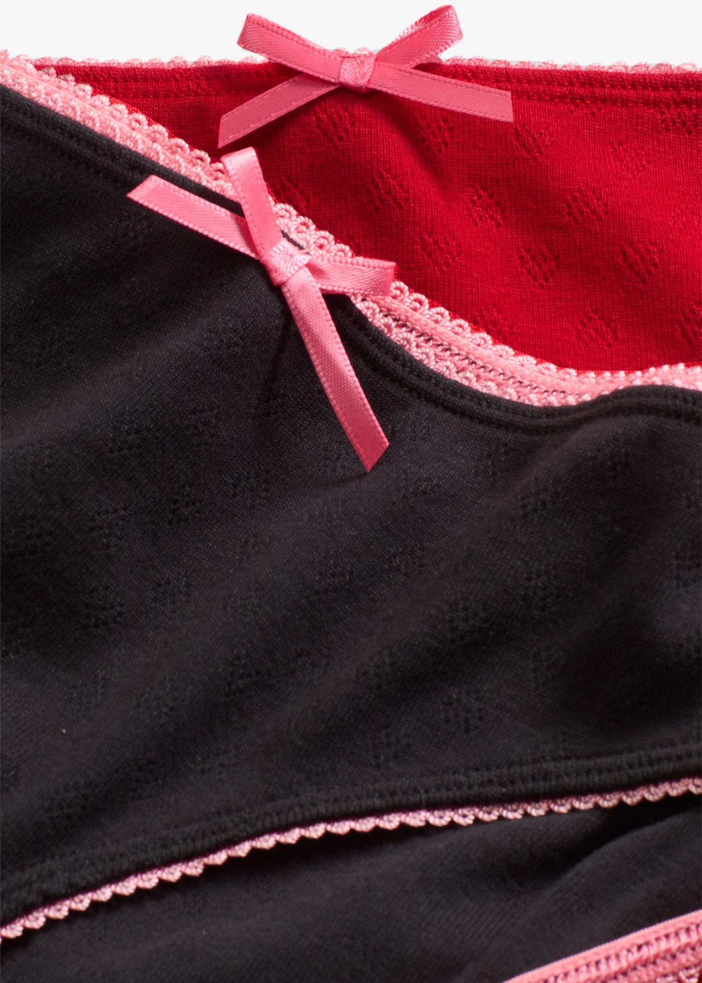 Chilot cu inimioare (set/5 buc.) • negru - pink corai + roșu- pink corai • magazin bonprix