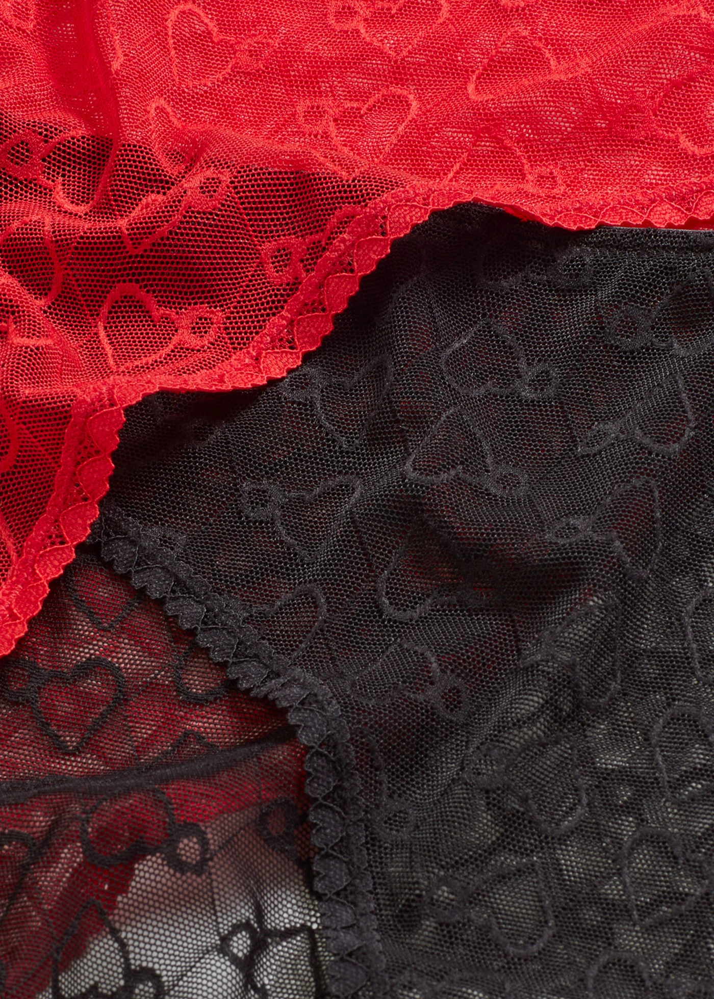 Maxislip van kant (set van 4) • zwart-salsarood • bonprix online shop