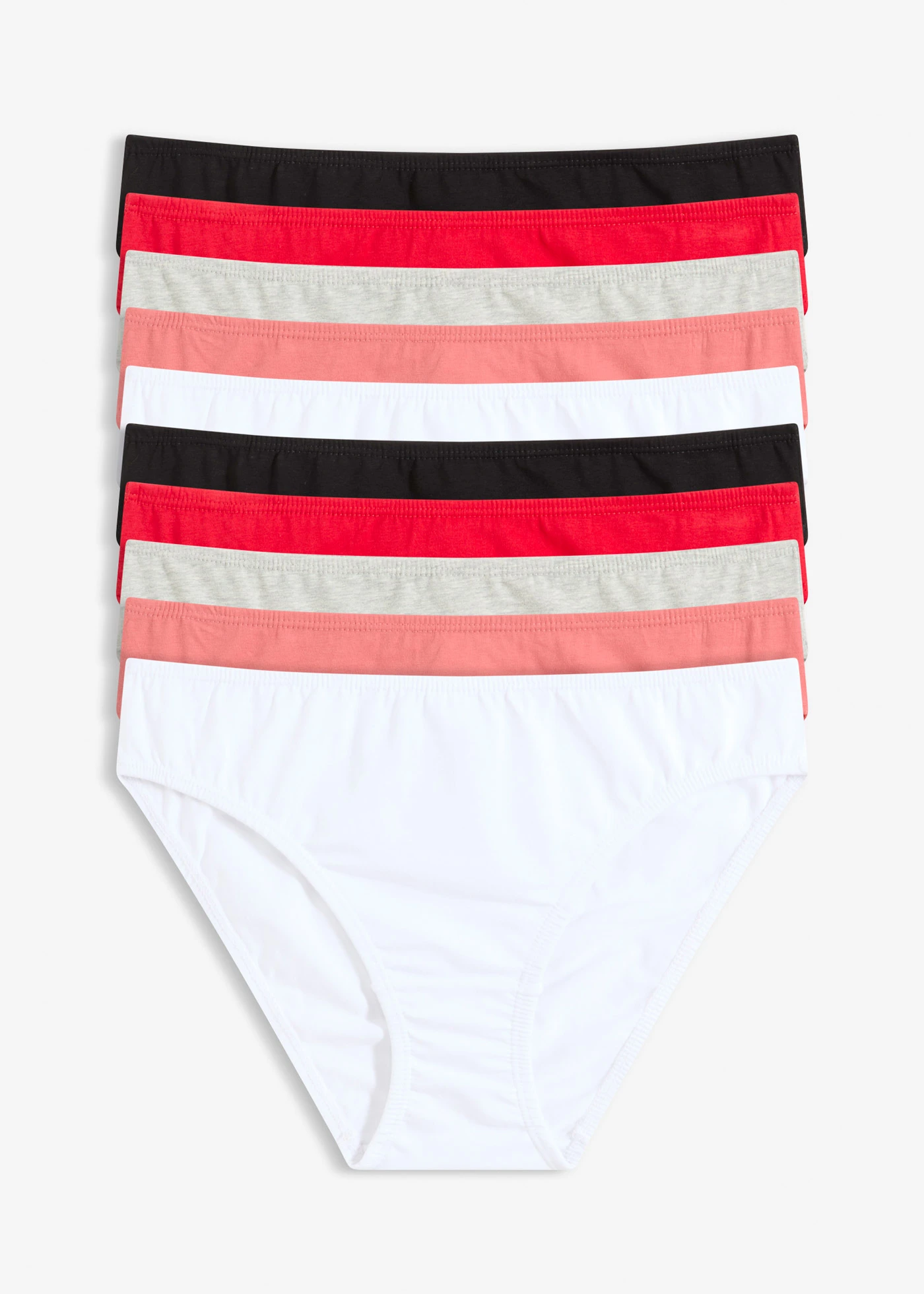 Slip (set van 10) • zwart-rood-wit-lichtgrijs gemêleerd-koraalpink • bonprix online shop