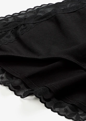 Chilot maxi cu dantelă (set/ 5 buc.) • negru • magazin bonprix