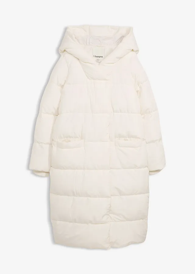 Doudoune longue et oversize, Couleur: blanc nacré