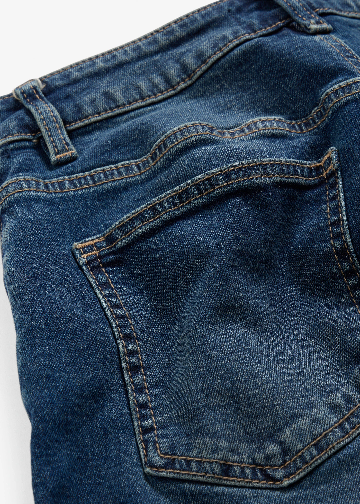 Jean barrel, taille mi-haute • bleu foncé denim used • Boutique bonprix