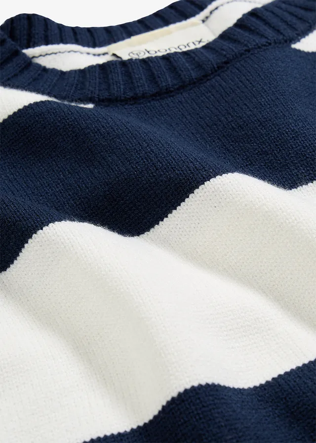 Pull oversize et doux • blanc cassé/bleu foncé rayé • product-page.page-title-suffix