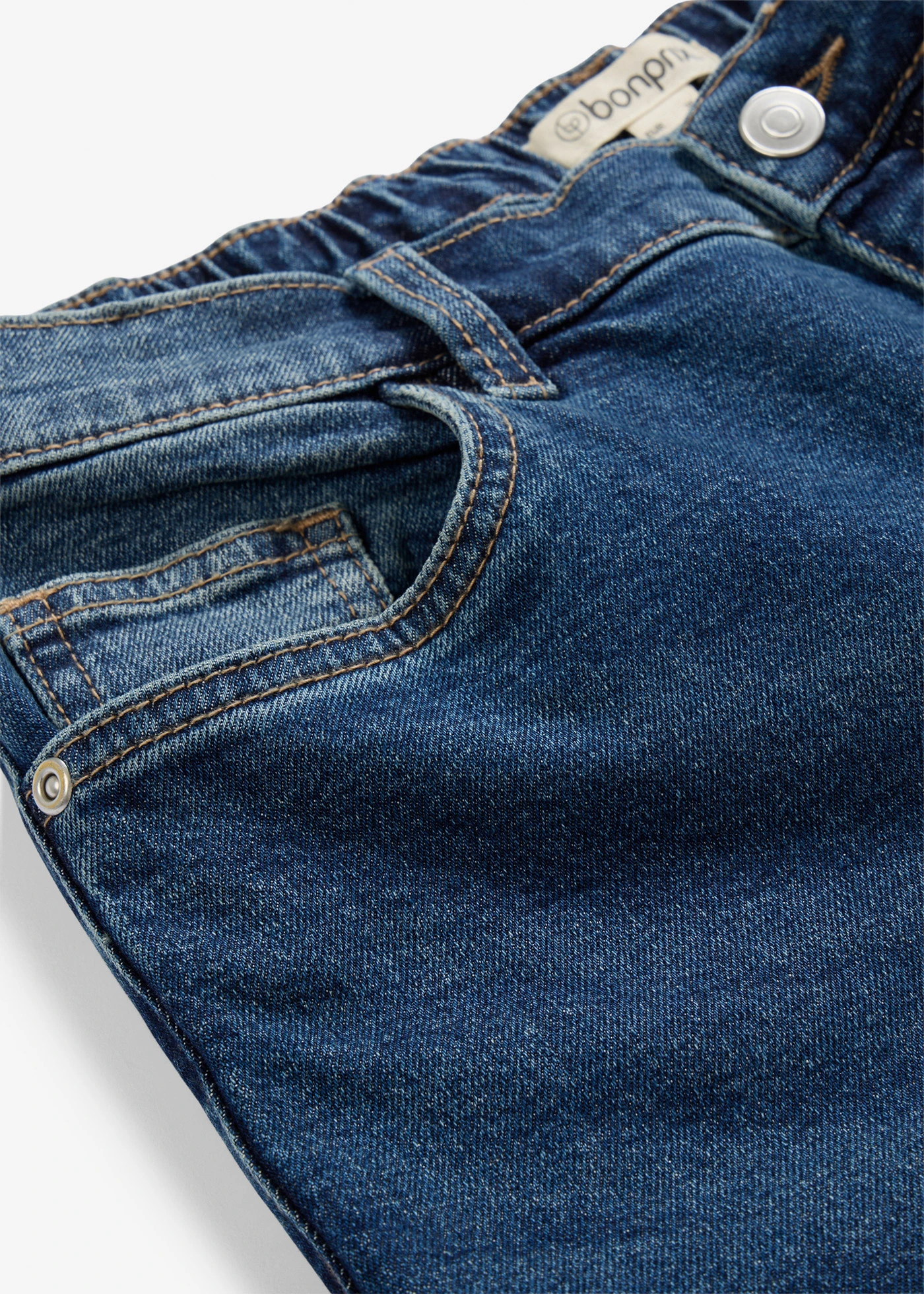 Mom jeans high waist, cropped • donkerblauw denim used • bonprix online shop