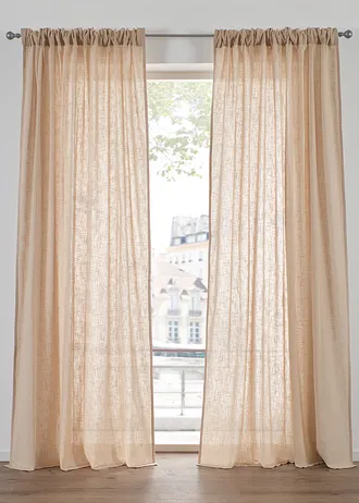 Gordijn van biologisch katoen (1 stuk) • taupe • bonprix online shop