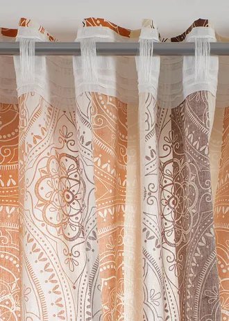 Gordijn met strepen van gerecycled polyester ( 1 stuk) • donkeroranje-donkerrood • bonprix online shop