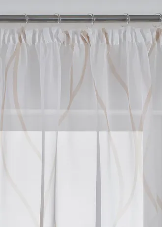 Voilage vagues (1 pce), aussi en XXL • blanc-sable • Boutique bonprix