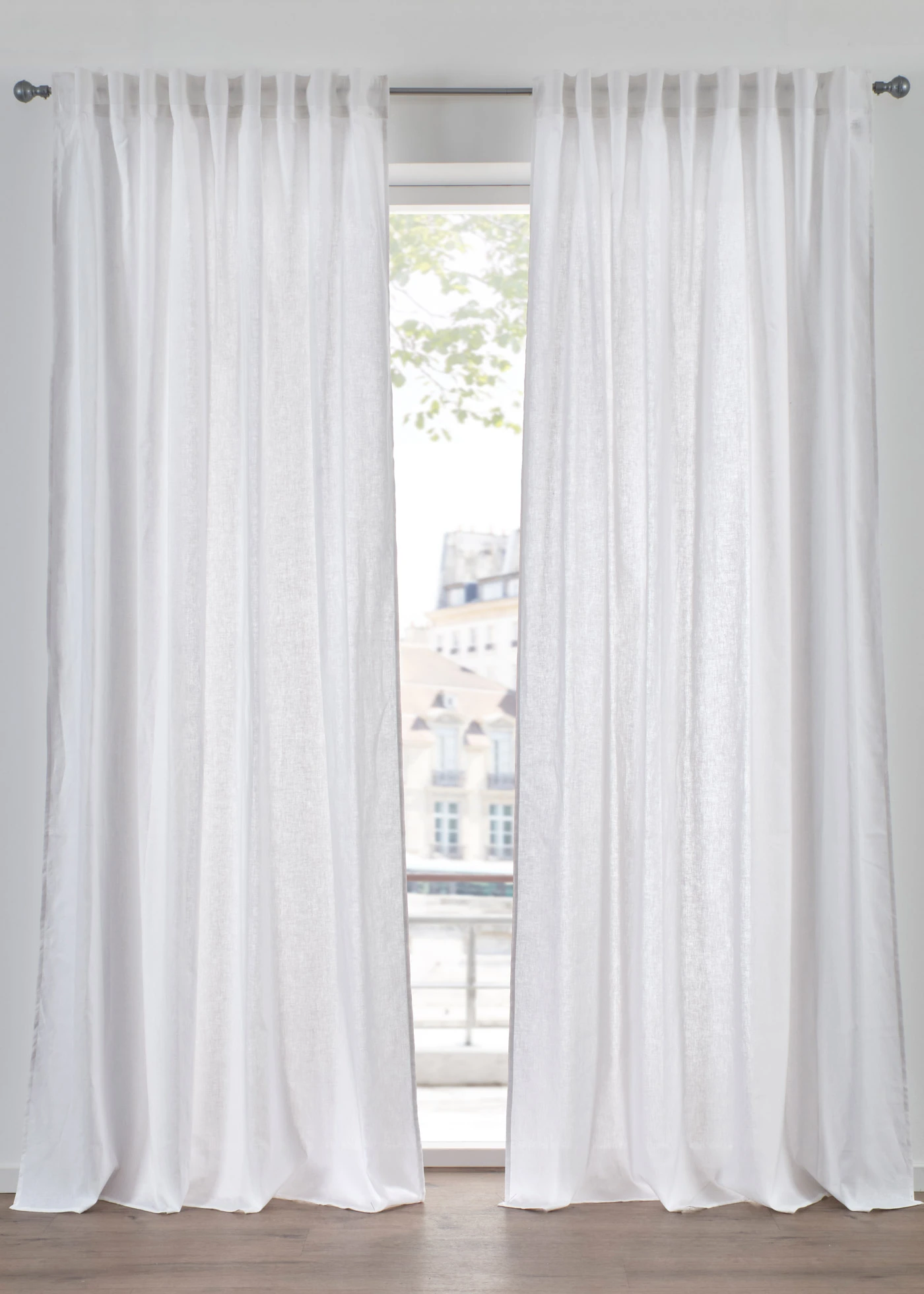 Rideau en lin et coton (1 pce) • blanc • Boutique bonprix