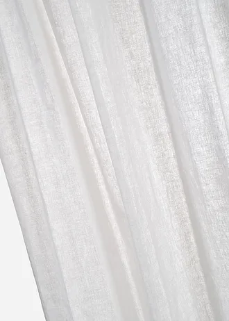 Katoenen gordijn met linnen (1 stuk) • wit • bonprix online shop