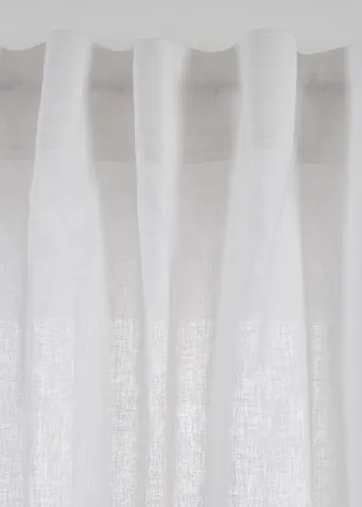 Katoenen gordijn met linnen (1 stuk) • wit • bonprix online shop