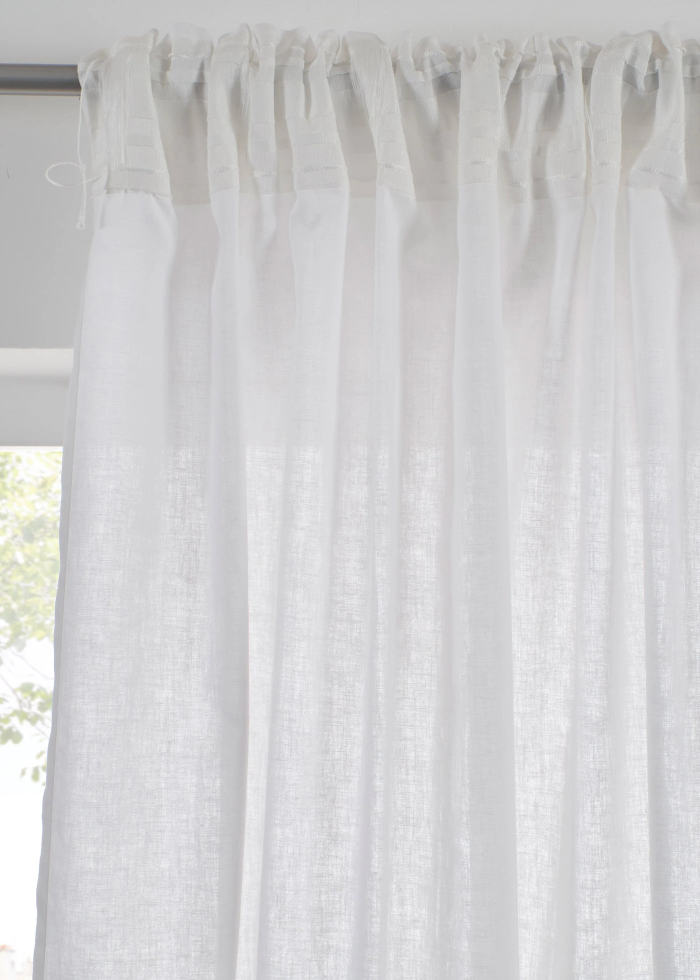 Rideau en lin et coton (1 pce) • blanc • Boutique bonprix