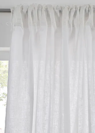 Draperie de bumbac cu in (1 buc.) • alb • magazin bonprix