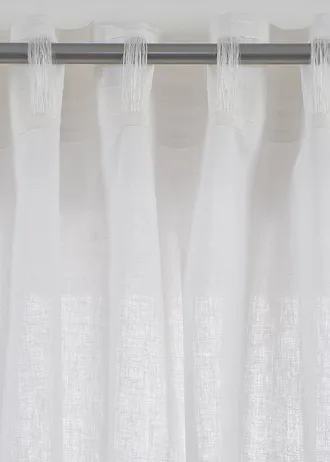Katoenen gordijn met linnen (1 stuk) • wit • bonprix online shop