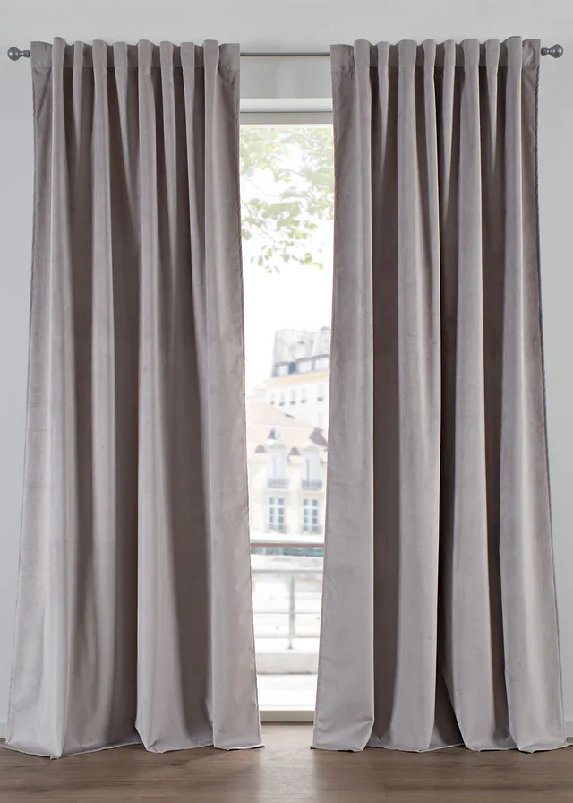 Rideau occultant et thermique au toucher velouté (1 pce) • gris clair • Boutique bonprix