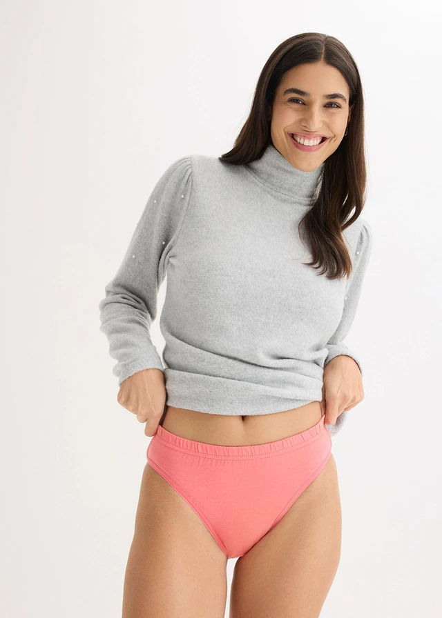Lot de 6 slips • gris clair chiné + rose corail imprimé + blanc imprimé • product-page.page-title-suffix