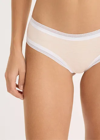 Chilot brazil cu dantelă (set de 4 bucăți) • gri deschis melanj-roz pal mătase • magazin bonprix