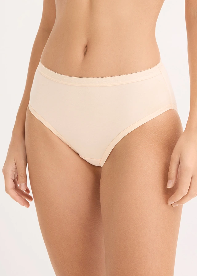 Lot de 4 slips maxi, Couleur: gris granit + beige nacré + bleu marine