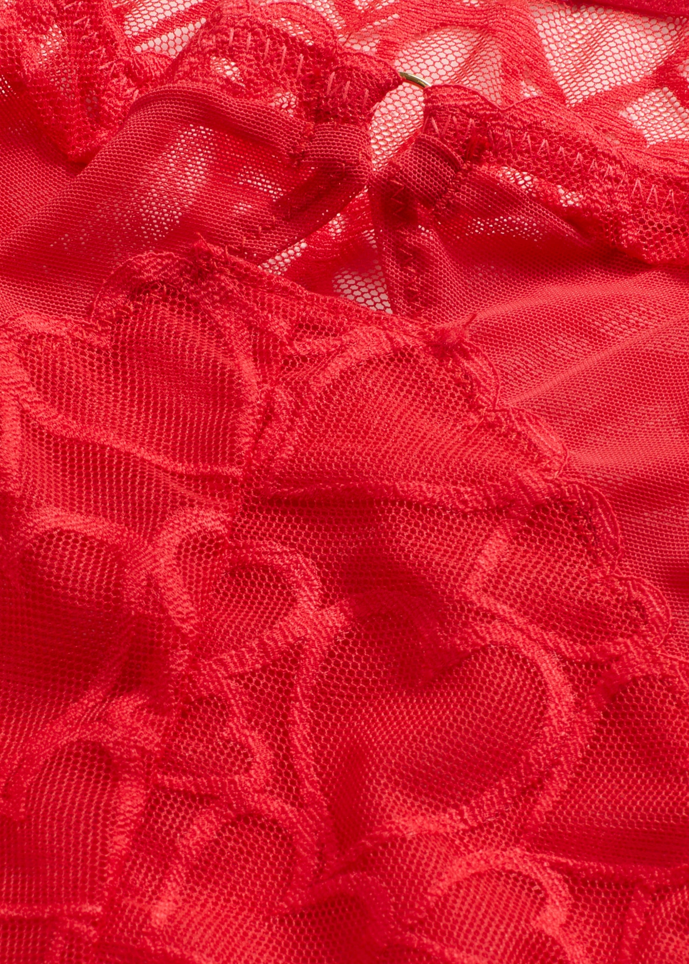 Culotte taille haute avec dentelle cœurs • rouge salsa • Boutique bonprix