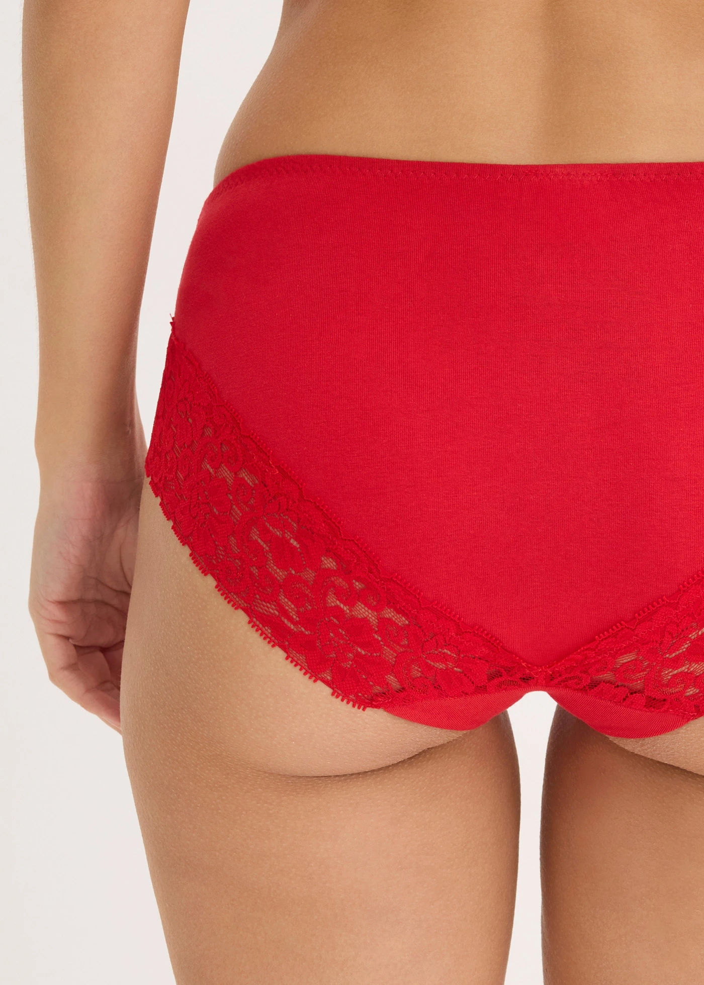 Chilot panty cu dantelă (set/4 buc.) • roșu-salsa • magazin bonprix