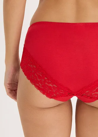 Chilot panty cu dantelă (set/4 buc.) • roșu-salsa • magazin bonprix