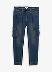 bleu denim/marron