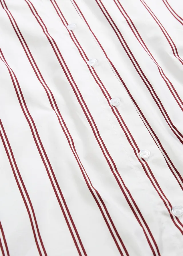 Lange overhemdblouse • wit-robijnrood gestreept • product-page.page-title-suffix