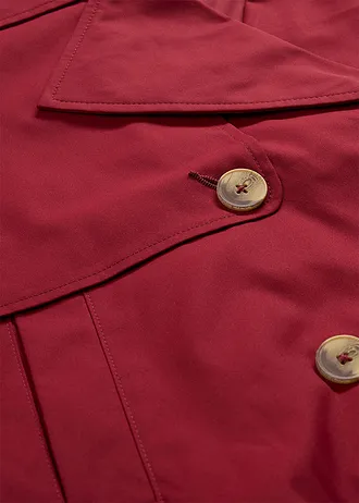 Korte trenchcoat, Kleur: robijnrood