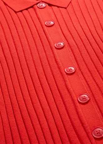 Bluză polo din tricot ripsat cu viscoză • roșu-căpșună • magazin bonprix