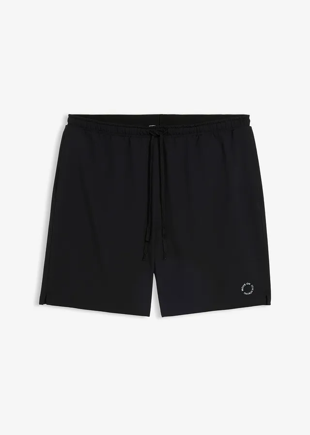 Short de sport homme en matière légère, Couleur: noir