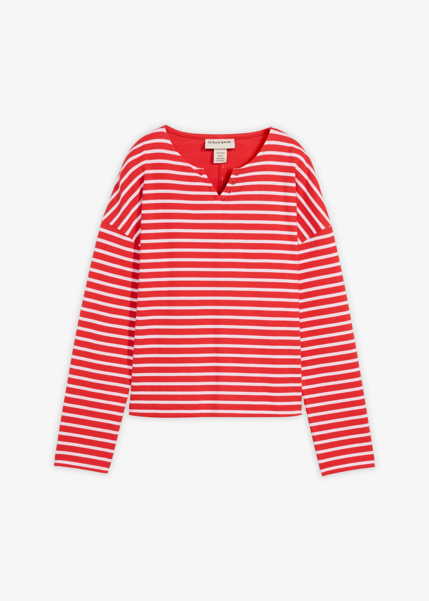 Bluza • truskawkowo-biały w paski • sklep bonprix