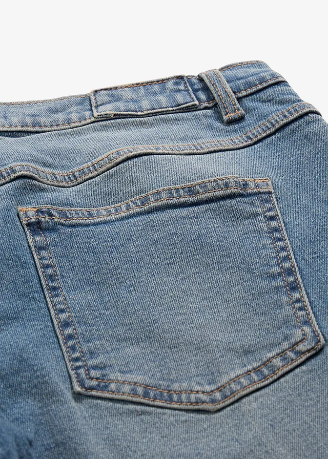 Wide leg jeans mid waist, full length • middelblauw denim • product-page.page-title-suffix