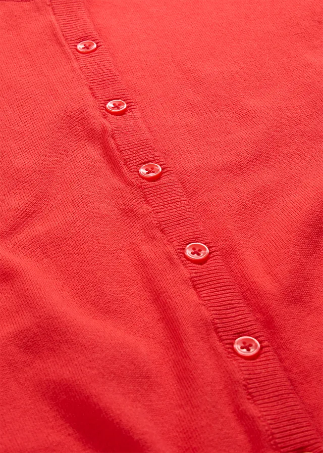 Fijngebreid vest • aardbeirood • product-page.page-title-suffix