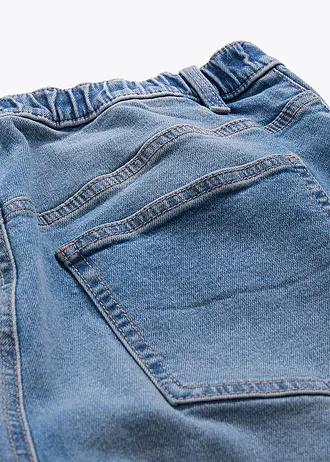 Loose fit straight jeans, high waist, Kleur: middelblauw denim used