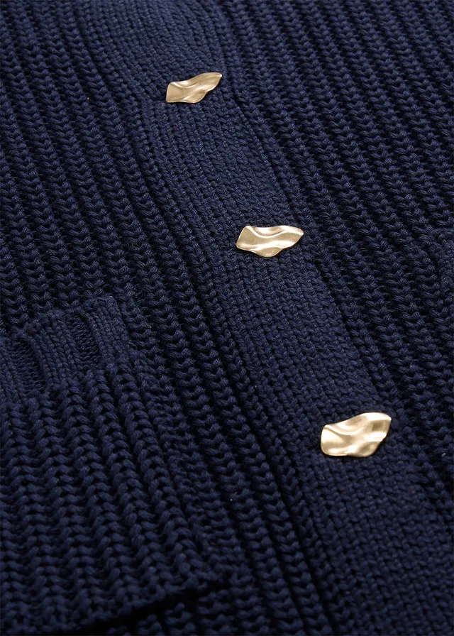 Grof gebreid vest met gehamerde knopen • donkerblauw • product-page.page-title-suffix