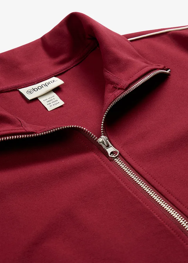 Sweatvest van comfortabel Punto di Roma • robijnrood-wit • product-page.page-title-suffix
