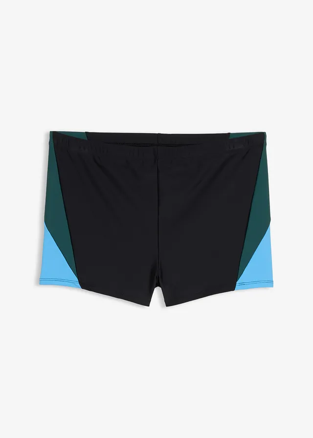 Sneldrogende zwembroek, Kleur: zwart-blauw-petrolgroen