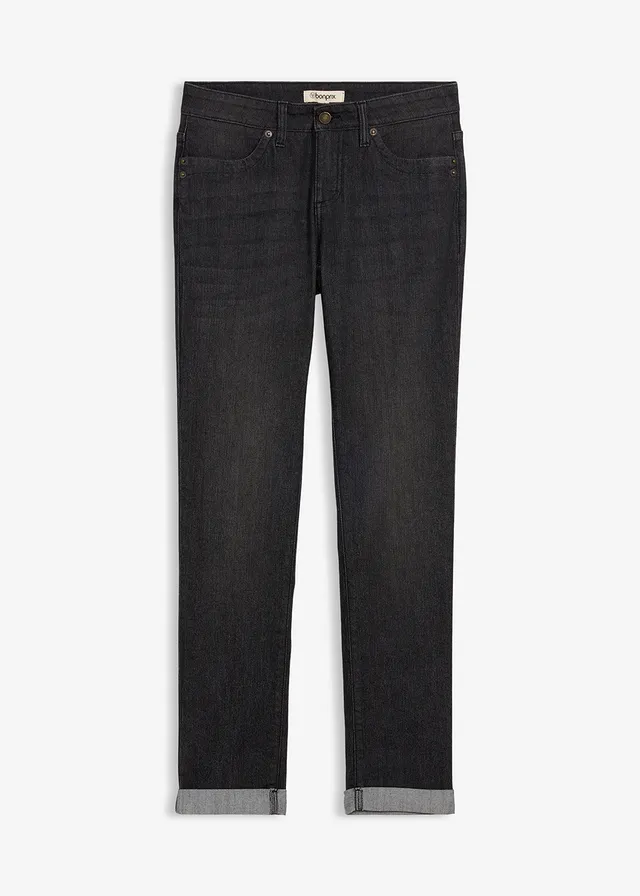 Jean droit taille mi-haute, extensible