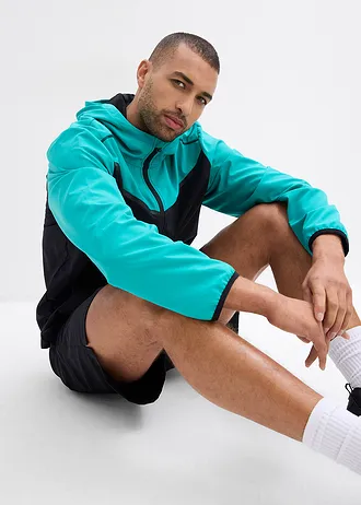 Veste de sport légère pour homme, séchage rapide • noir-émeraude • Boutique bonprix