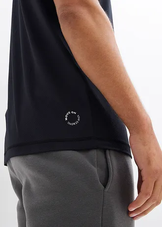 T-shirt de sport texturé • noir • Boutique bonprix