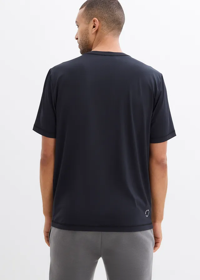 Sportshirt met structuur look • zwart • product-page.page-title-suffix