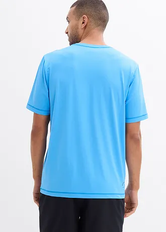 Sportshirt met structuur look, Kleur: briljantblauw