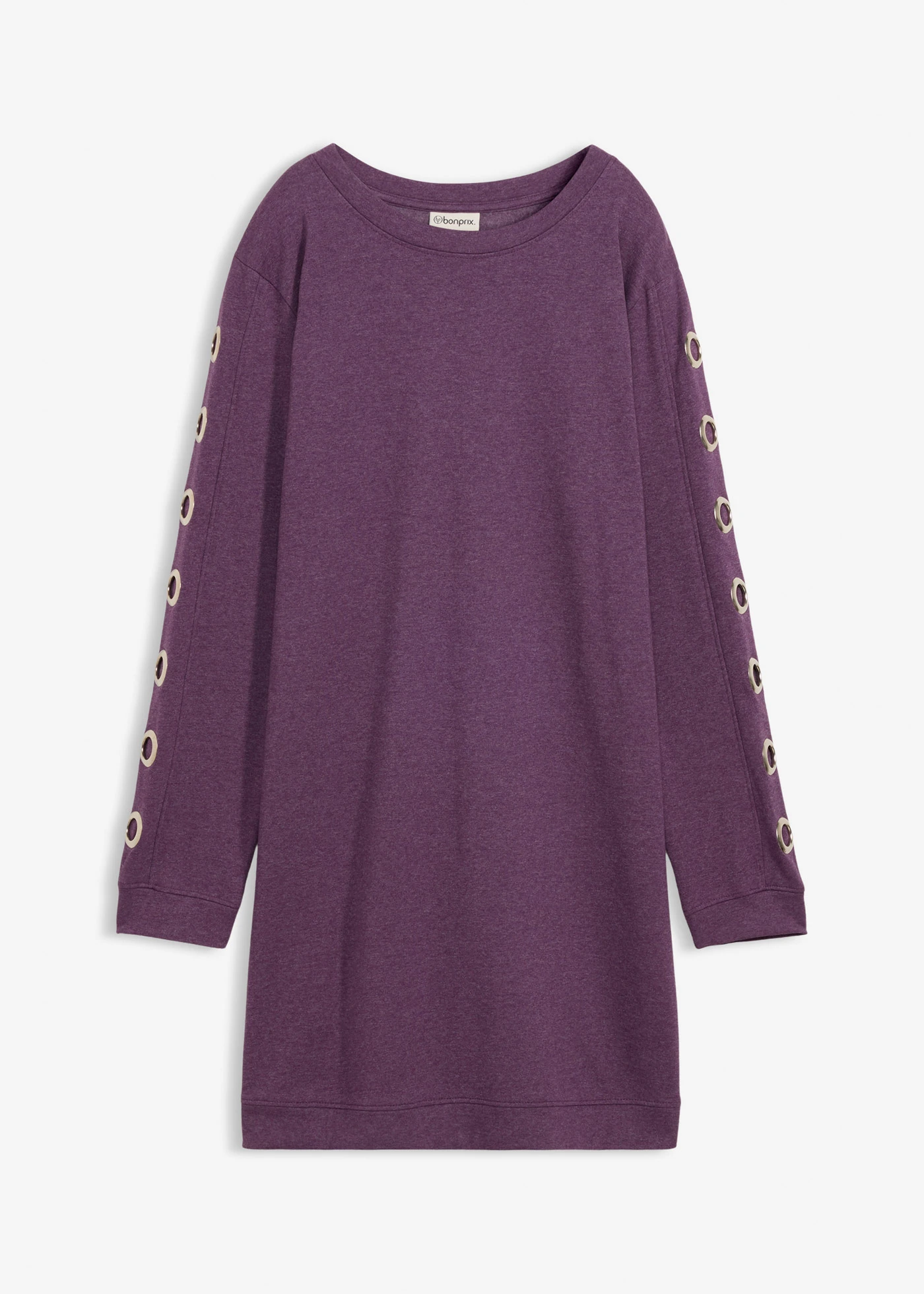 Sweatjurk met eyelets • prune • bonprix online shop